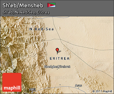 Satellite 3D Map of Sh'eb/Mensheb