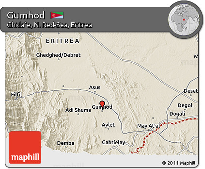Shaded Relief 3D Map of Gumhod
