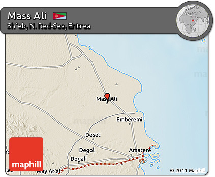 Shaded Relief 3D Map of Mass Ali