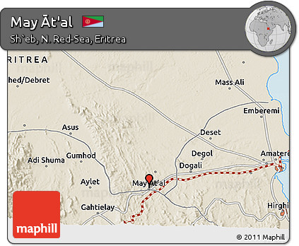 Shaded Relief 3D Map of May Āt'al