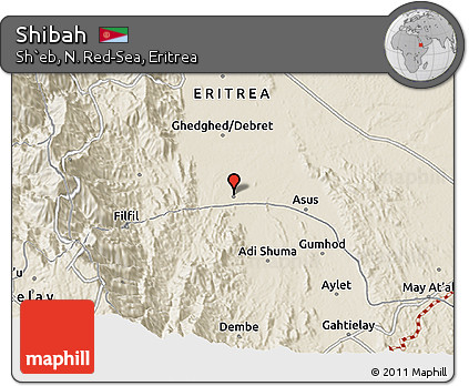 Shaded Relief 3D Map of Shibah