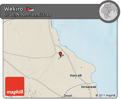 Shaded Relief 3D Map of Wekiro