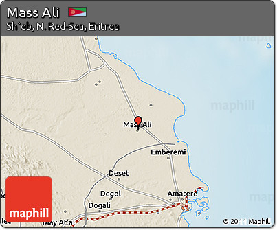 Shaded Relief 3D Map of Mass Ali