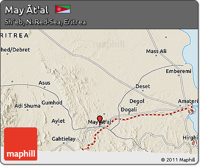 Shaded Relief 3D Map of May Āt'al