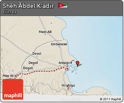 Shaded Relief 3D Map of Shēh Ābdel K'adir