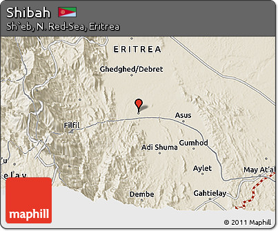 Shaded Relief 3D Map of Shibah