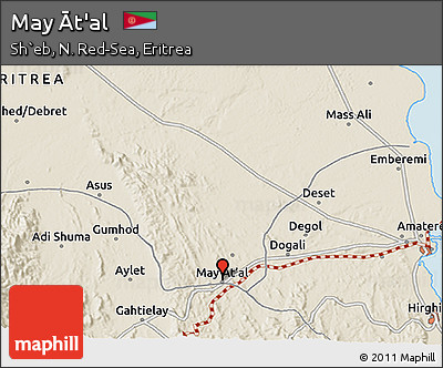 Shaded Relief 3D Map of May Āt'al