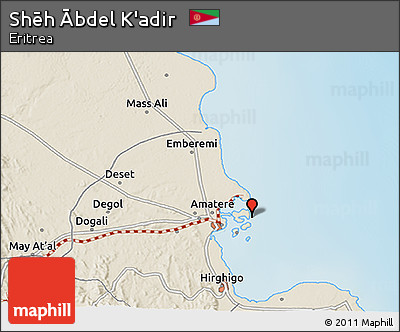 Shaded Relief 3D Map of Shēh Ābdel K'adir