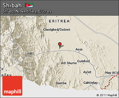 Shaded Relief 3D Map of Shibah