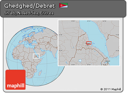 Gray Location Map of Ghedghed/Debret