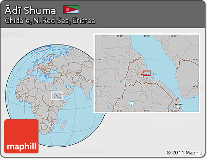 Gray Location Map of Ādī Shuma