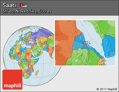 Political Location Map of Saati