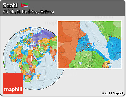 Political Location Map of Saati