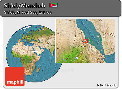 Satellite Location Map of Sh'eb/Mensheb