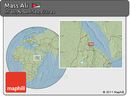 Savanna Style Location Map of Mass Ali, hill shading