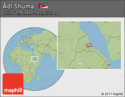 Savanna Style Location Map of Ādī Shuma