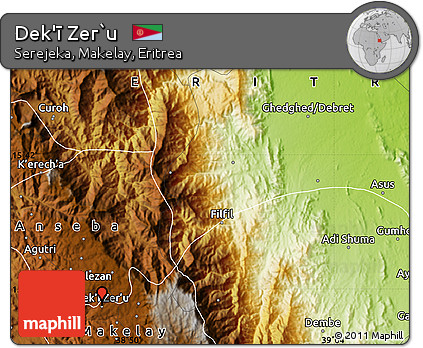 Physical Map of Dek'ī Zer`u
