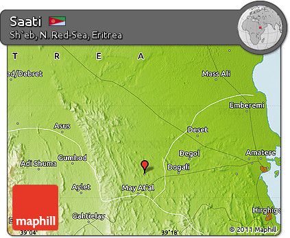 Physical Map of Saati