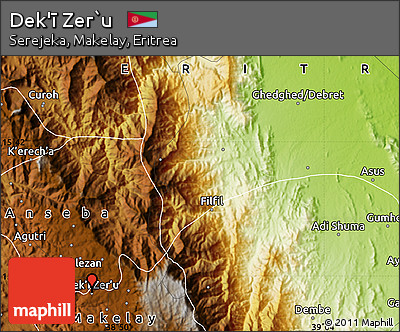 Physical Map of Dek'ī Zer`u