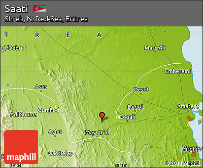 Physical Map of Saati