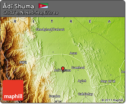 Physical Map of Ādī Shuma