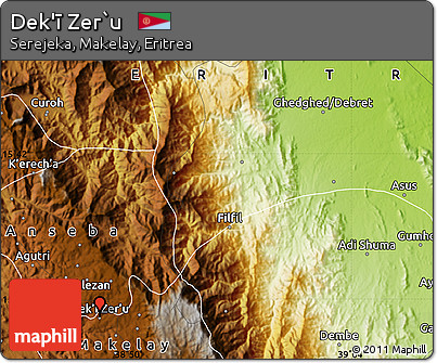 Physical Map of Dek'ī Zer`u
