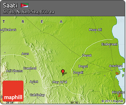 Physical Map of Saati