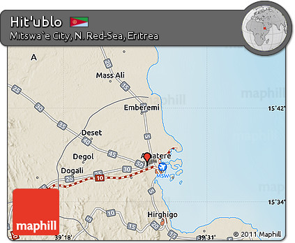 Shaded Relief Map of Hit'ublo