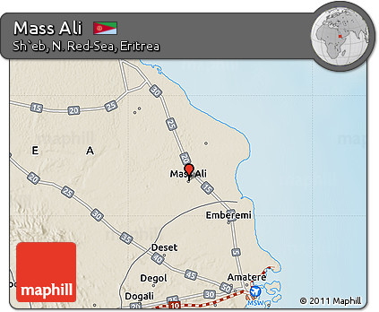 Shaded Relief Map of Mass Ali
