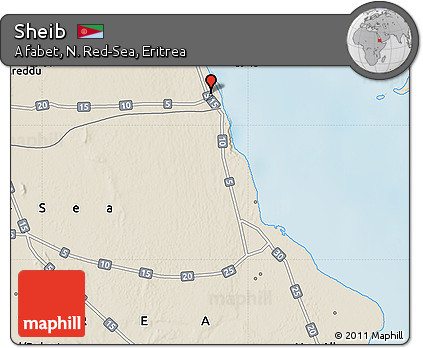 Shaded Relief Map of Sheib