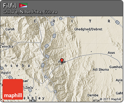 Shaded Relief Map of Filfil