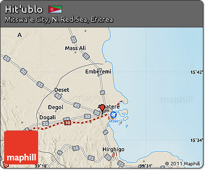 Shaded Relief Map of Hit'ublo