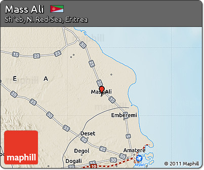 Shaded Relief Map of Mass Ali