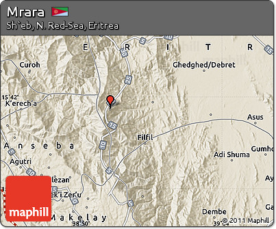 Shaded Relief Map of Mrara