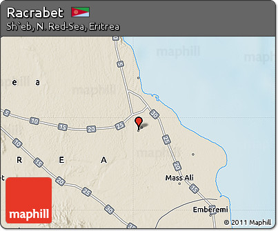 Shaded Relief Map of Racrabet