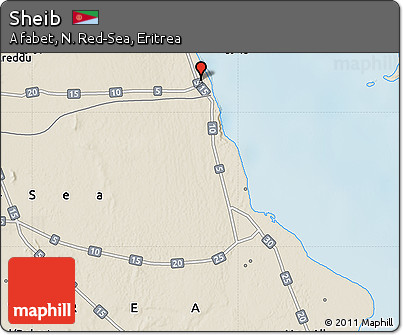 Shaded Relief Map of Sheib
