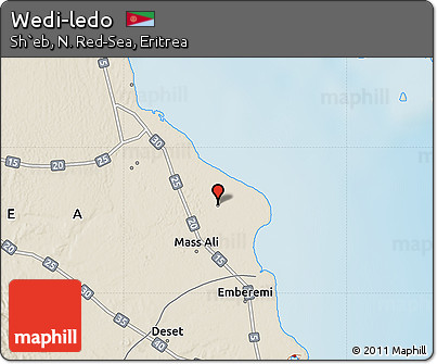 Shaded Relief Map of Wedi-ledo