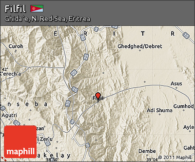 Shaded Relief Map of Filfil