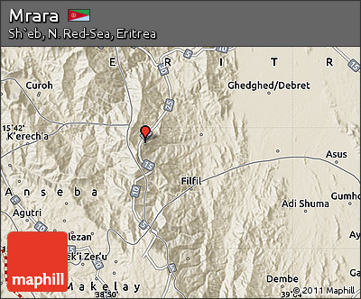 Shaded Relief Map of Mrara