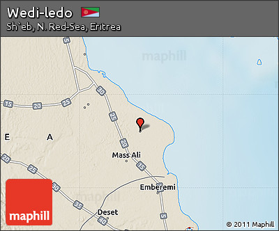 Shaded Relief Map of Wedi-ledo