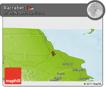 Physical Panoramic Map of Racrabet
