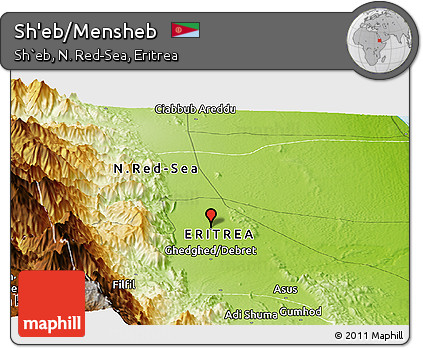 Physical Panoramic Map of Sh'eb/Mensheb