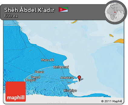 Political Panoramic Map of Shēh Ābdel K'adir