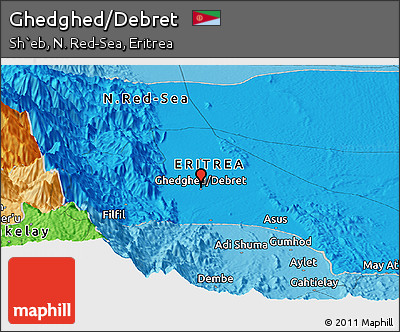 Political Panoramic Map of Ghedghed/Debret