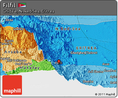 Political Panoramic Map of Filfil