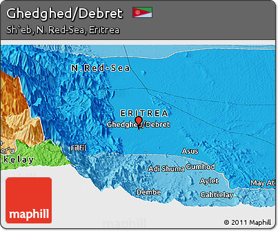 Political Panoramic Map of Ghedghed/Debret