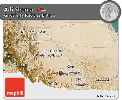Satellite Panoramic Map of Ādī Shuma