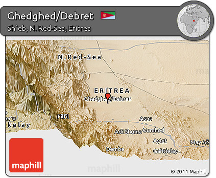 Satellite Panoramic Map of Ghedghed/Debret