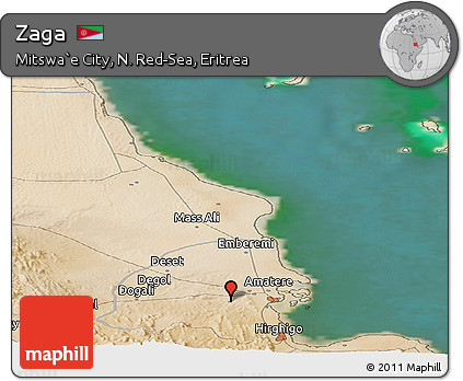 Satellite Panoramic Map of Zaga