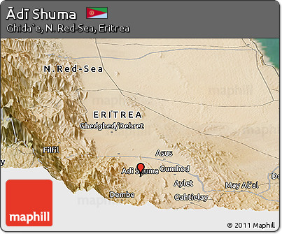 Satellite Panoramic Map of Ādī Shuma